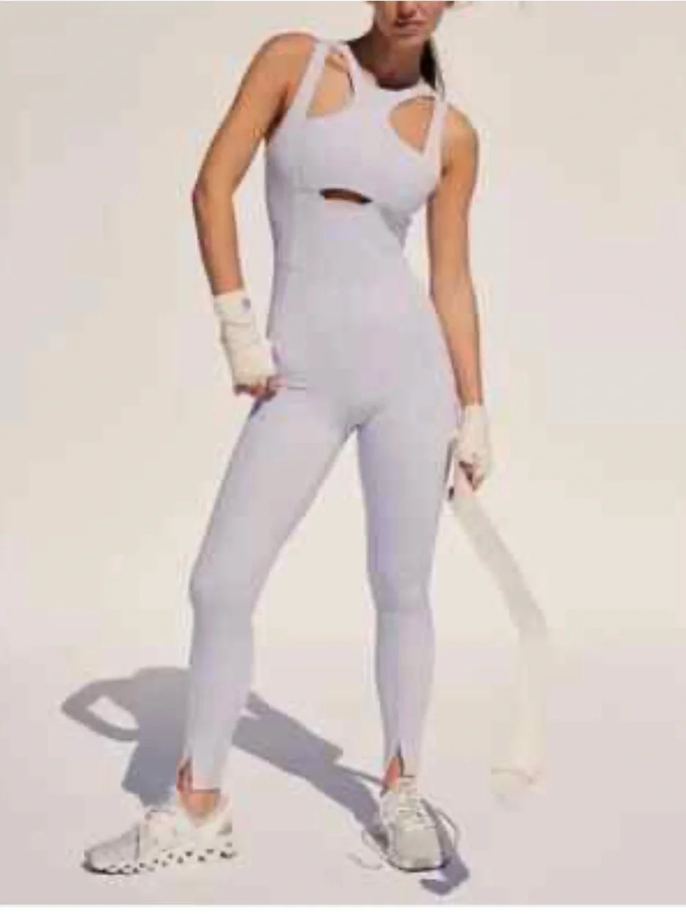Free People Lavender Cutout High-Neck Jumpsuit